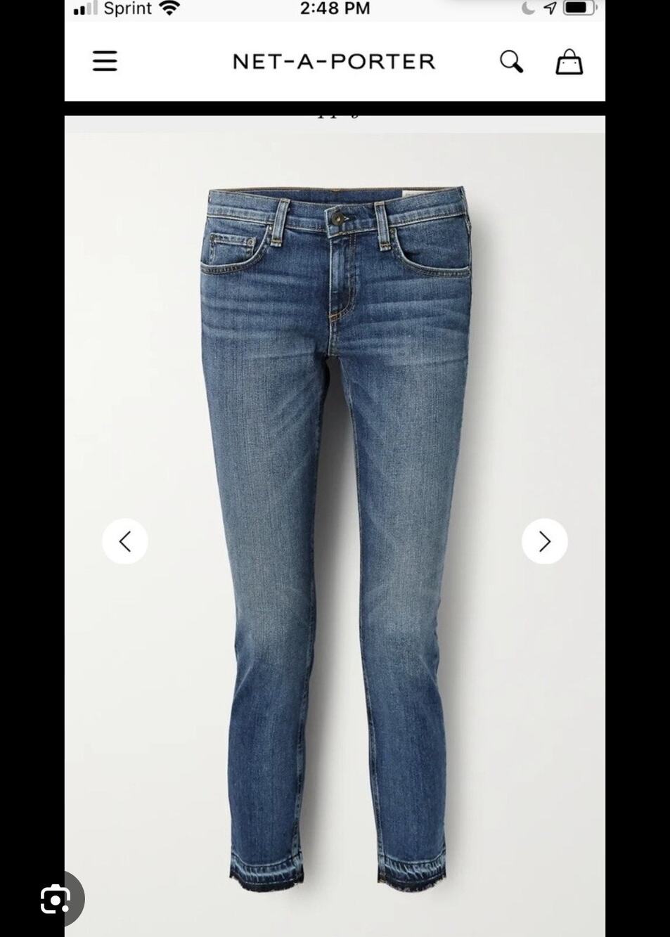 Rag & Bone Dre Capri Jeans Size 30 Medium Wash Cropped Raw Hem Designer Denim